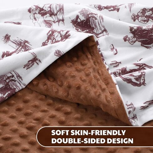 Tegeme Brown Western Baby Blanket Cowboy Blankets Western Stuff for Newborn | 30 x 40 Inches Baby Receiving Soft Blankets for Boys Girls Warm Lightweight Nursery Western Stuff for Toddlers Son Daughter in Kuwait