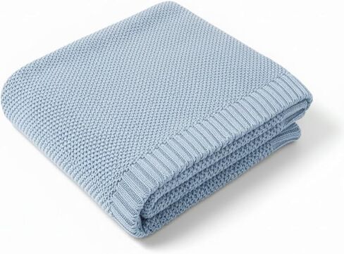 Baby Knit Blanket Soft Cotton Lightweight Newborn Blanket for Crib Stroller Toddler Nursery Shower Gift Cozy Breathable Travel Swaddle Wrap Red 36 x 28 Inches in Kuwait