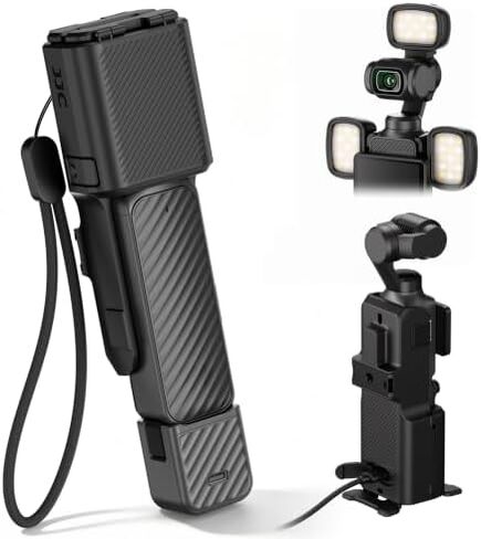 JJC Pocket 3 Multifunctional Case with 3 Pcs LED Light for DJI Osmo Pocket 3 / Xtra Muse, Desktop Table Mount Magnetic Mount with Dual Direction Plate & 1/4-20 Hole for Selfie Vlog Recording Black in Kuwait
