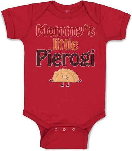 Cute Rascals Baby Bodysuit Mommy's Little Pierogi Polish Funny Humor Funny Boy & Girl Baby Clothes Cotton Garnet Design Only 6 Months in Kuwait