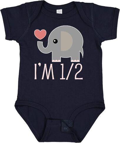inktastic Half Birthday Cute Elephant Baby Bodysuit in Kuwait