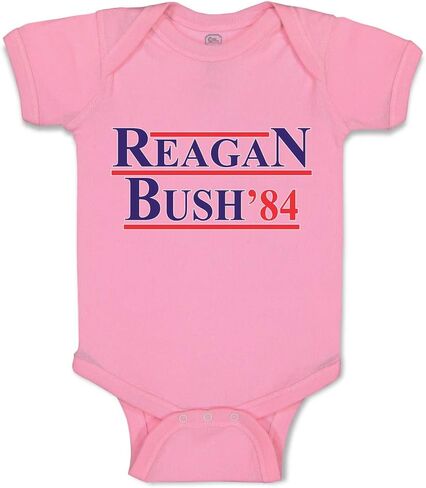 Cute Rascals Baby Bodysuit Reagan Bush' 84 An President and Political Leaders Club and Committee Boy & Girl Baby Clothes Funny Cotton Soft Pink Design Only Newborn in Kuwait