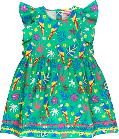RuffleButts Girls Woven Butterfly Sleeve Bow Dress - Girls Dress | Toddler Apparel, Special Occasion Outfit, Everyday Wear in Kuwait