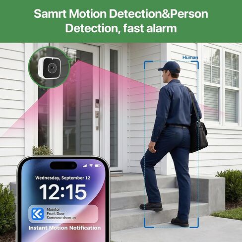 5MP 3K Indoor Window Camera with Multifunction Back Screen, AI Color Night Vision for Home Security, 2.4/5GHz WiFi, Motion Detection, Two-Way Audio, 24/7 Recording, Easy Install, Dome Cameras in Kuwait