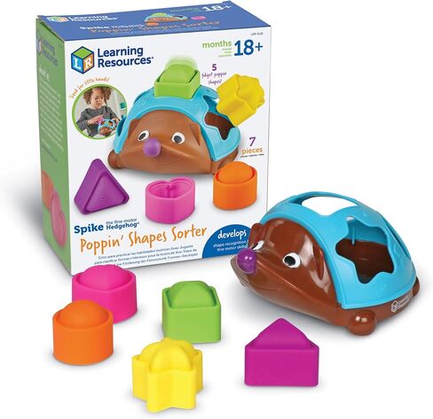 Learning Resources Spike the Fine Motor Hedgehog Poppin' Shapes Sorter, Educational Baby & Toddler Toys, Fine motor, Montessori Must Haves in Kuwait