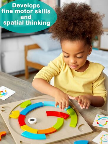 Preschool learning activities Montessori toys – rainbow wooden pattern blocks tangrams color sorting stacking educational games for kids fine motor skills baby girls and boys for 3 4 5 years old (XL) in Kuwait