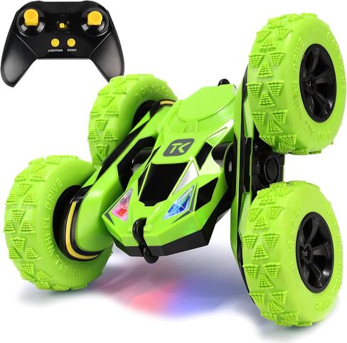 Threeking Remote Control Flip Stunt Car Double Sided Driving Toys Gifts | Durable RC Cars with Breathing Soft Lights for Boys Girls Ages 6-12 in Kuwait