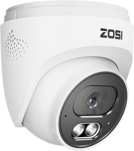 ZOSI 4K 8MP Add-On PoE Camera Outdoor, Wired Dome IP Camera for Home | Two-Way Audio, 100ft Night Vision, AI Human Vehicle Detection, IP66 Weatherproof, Plug and Play, Only Works with ZOSI PoE NVR in Kuwait