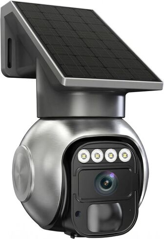 4G LTE Solar Security Camera 3MP Wireless Outdoor Camera No WiFi Needed 360 Degree PTZ Auto Tracking Instant Motion Alert Night Vision Two Way Talk Built in SIM Card Waterproof in Kuwait
