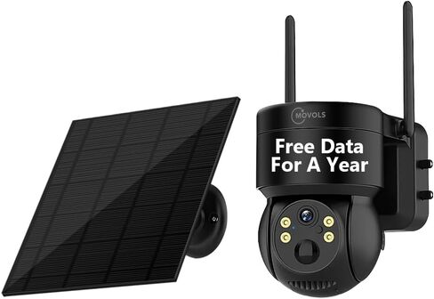 Free Data For A Year,4G LTE Cellular Wireless Security Camra,2K Solar Powered No Wifi Needed PTZ Camera,Two Way Audio, Outdoor IP66 Waterproof,PIR Motion Detection ,Color Night Vision,360 PTZ,SIM in Kuwait