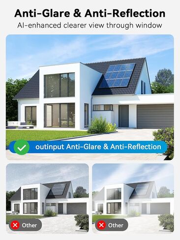 Outinput Window Camera, 2K 3MP WiFi Security Camera for Home Security, AI Color Night Vision, Motion Detection with Instant Alerts, 24/7 Recording, App Control, Works with Glass Window in Kuwait