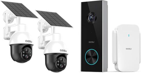 aosu 3K/5MP Solar Security Cameras Outdoor Wireless 360-Degree 2K Wireless Camera in Kuwait