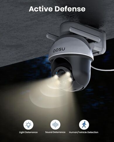 aosu 3K/5MP Solar Security Cameras Outdoor Wireless 360-Degree 2K Wireless Camera in Kuwait