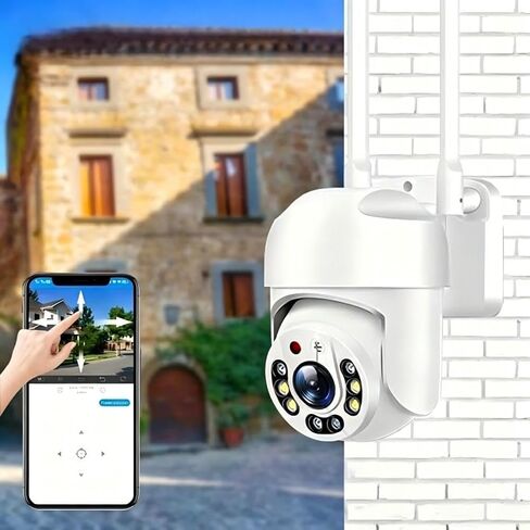 Wireless Backup Camera, No Battery, Outdoor WiFi Security PTZ Automatic Tracking, Audio CCTV, Surveillance 360 Camera, Full Color Night Vision, AI Human Detection, 360-Degree Panoramic View in Kuwait