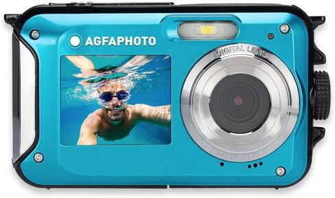AGFA Photo Realishot WP8000 - Waterproof Digital Camera, 24 MP, Full HD Video, Dual LCD Screen, 16x Digital Zoom, Digital Stabilizer, Lithium Battery | Lithium Battery, 24 MP, 16x Zoom, Full HD Video, Dual LCD Screen in Kuwait