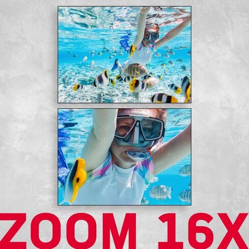 AGFA Photo Realishot WP8000 - Waterproof Digital Camera, 24 MP, Full HD Video, Dual LCD Screen, 16x Digital Zoom, Digital Stabilizer, Lithium Battery | Lithium Battery, 24 MP, 16x Zoom, Full HD Video, Dual LCD Screen in Saudi Arabia
