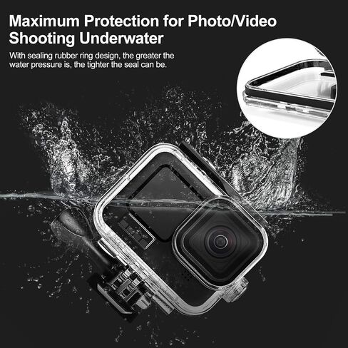 60M Waterproof Case, 196FT Underwater Protective Housing Case for Hero11 Hero10 Hero9 Black, with Quick Release Mount and Thumbscrew in Kuwait