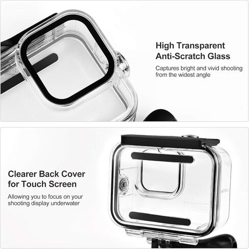 60M Waterproof Case, 196FT Underwater Protective Housing Case for Hero11 Hero10 Hero9 Black, with Quick Release Mount and Thumbscrew in Kuwait