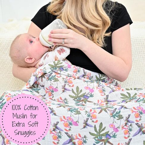 LollyBanks Baby Swaddle Blanket, 100% Organic Cotton Muslin Swaddle in Kuwait