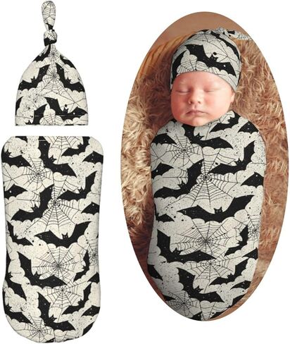 Cartoon Raccoon Newborn Swaddle Blankets Hat Sets Soft Baby Receiving Blanket Swaddle Sack for Baby Shower Infant Boy Girl Gift in Saudi Arabia