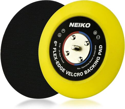 Neiko 30267A Flexible-Edge Hook-and-Loop PU Backing Pad for DA Sander Polisher Buffer, 6 Inches by 5/16 Inches, 24 Thread in Kuwait