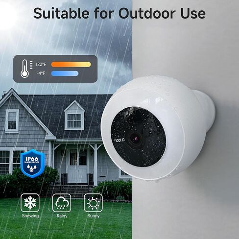 Noorio 2K Wireless Outdoor Security Camera, Battery/Solar Powered Camera | 600lm Spotlight, AI Detection, Rechargeable 12600mAh Battery, 16GB Local Storage, Color Night Vision, 2.4GHz WiFi, B310 in Kuwait