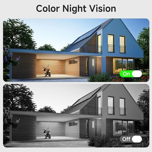 Noorio 2K Wireless Outdoor Security Camera, Battery/Solar Powered Camera | 600lm Spotlight, AI Detection, Rechargeable 12600mAh Battery, 16GB Local Storage, Color Night Vision, 2.4GHz WiFi, B310 in Kuwait