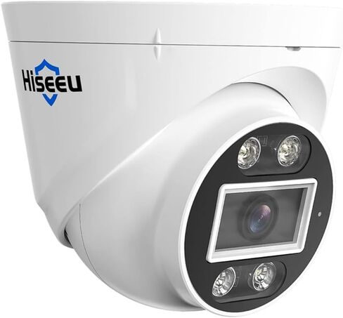 Hiseeu 5MP PoE Wired Security Camera with 121° Wide Angle | for Home Security, Human/Vehicle Detection,2-Way Audio,IP67 Waterproof, Color Night Vision, Remote Access, No Monthly Fee in Kuwait