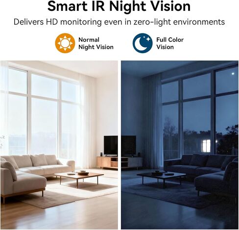Wireless WiFi Security Camera, Nanny Cam for Home, Indoor Camera with Clock with App Control, AI Motion Detection, Loop Recording, Night Vision, Local & Cloud Storage, Easy to Use in Kuwait