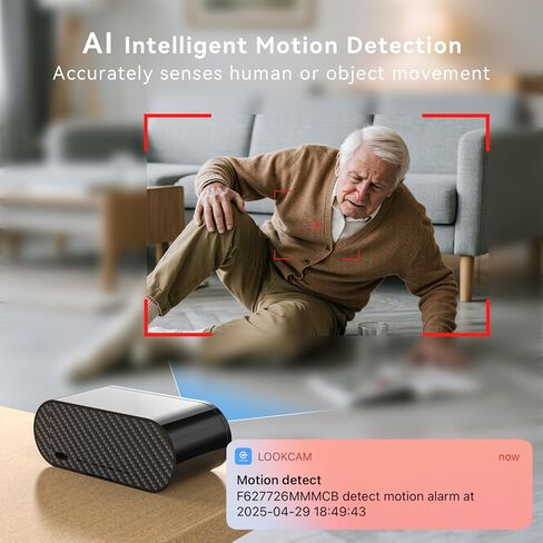 Wireless WiFi Security Camera, Nanny Cam for Home, Indoor Camera with Clock with App Control, AI Motion Detection, Loop Recording, Night Vision, Local & Cloud Storage, Easy to Use in Kuwait