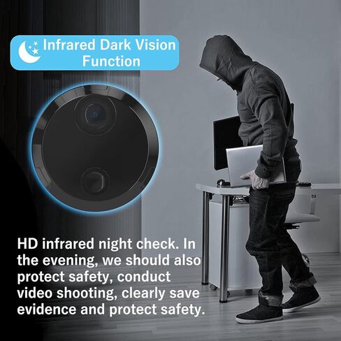 HsiaoPun HD 4K WiFi Wireless Camera, Equipped with Night Vision and Motion Detection Functions, Supports 32GB SD Card - APP Control Camera for Baby, Pets-(Video Only) in Kuwait