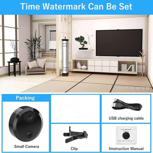 HsiaoPun HD 4K WiFi Wireless Camera, Equipped with Night Vision and Motion Detection Functions, Supports 32GB SD Card - APP Control Camera for Baby, Pets-(Video Only) in Kuwait