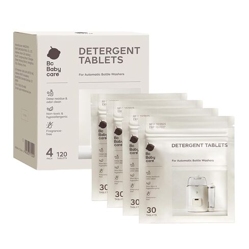 Bc Babycare Detergent Tablets for Clarvion & All Baby Bottle Washers, 120 Count - Deep Clean for Bottles & Pump Parts, Removes Milk Film, Grease & Odor, Fast-Dissolving, Baby-Safe & Residue-Free in Kuwait