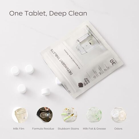 Bc Babycare Detergent Tablets for Clarvion & All Baby Bottle Washers, 120 Count - Deep Clean for Bottles & Pump Parts, Removes Milk Film, Grease & Odor, Fast-Dissolving, Baby-Safe & Residue-Free in Kuwait
