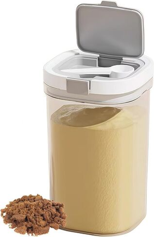 Formula Container to go-1300ml Travel Dispenser BPA Free Airtight Container with Spoon & Layered Storage,Sealed Lid,Stackable,Easy-Clean,Ideal for Coffee,Flour,Sugar,Cereal,Milk Powder(44oz) in Kuwait