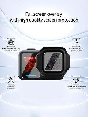 Tempered Glass Screen Protector for GoPro Mission 1/1 PRO, 3 Set | Anti-Scratch 9H Hardness Tempered Glass Flim,Touch Sensitive Edges Bubble Free Easy to Install,HD Clear. in Kuwait