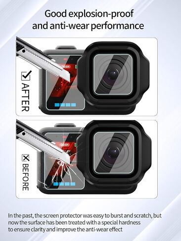Tempered Glass Screen Protector for GoPro Mission 1/1 PRO, 3 Set | Anti-Scratch 9H Hardness Tempered Glass Flim,Touch Sensitive Edges Bubble Free Easy to Install,HD Clear. in Kuwait
