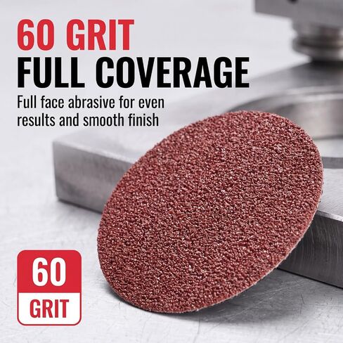 Elsjoy 150 Pcs 2 inch Sanding Discs 60 Grit, Quick Change Roll Lock Disc, Die Grinder Sanding Disc for Surface Prep, Paint Removal, Polishing, Finishing in Kuwait