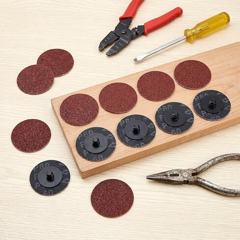 Elsjoy 150 Pcs 2 inch Sanding Discs 60 Grit, Quick Change Roll Lock Disc, Die Grinder Sanding Disc for Surface Prep, Paint Removal, Polishing, Finishing in Kuwait