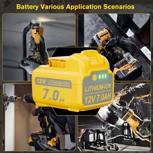 Upgraded 2Pack 7.0Ah Replacement for Dewalt 12V Battery DCB120 Battery Compatible with 12 Volt Max DCB120 DCB121 DCB123 DCB127 DCB122 DCB124 Cordless Power Tools in Kuwait