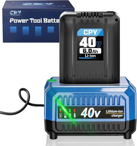 CPY Replacement for Kobalt 40V Battery 6.0Ah and Charger, Lithium Ion 40V MAX Battery and Charger Compatible with KB540-06, KB440-06 KB240-06, KB2540C-06 for Cordless Power Tool Lawn Mower in Kuwait