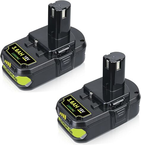 P102 3.6Ah 2-Pack 18V Lithium-Ion Replacement for Ryobi 18V Battery P102 P103 P104 P105 P107 P108 P190 Compatible with Ryobi Battery Cordless Tools in Kuwait
