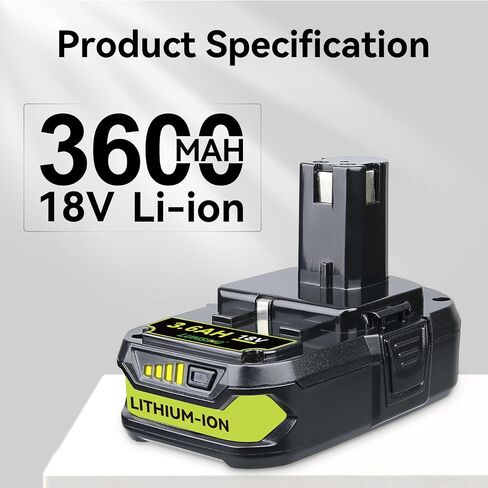 P102 3.6Ah 2-Pack 18V Lithium-Ion Replacement for Ryobi 18V Battery P102 P103 P104 P105 P107 P108 P190 Compatible with Ryobi Battery Cordless Tools in Saudi Arabia