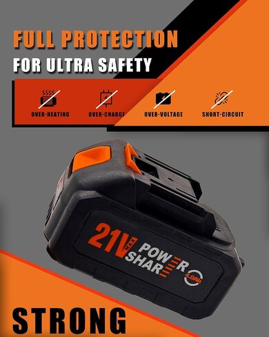 21V Lithium Battery Pack with Charger for Cordless Power Washer，Rugged Black Orange in Kuwait