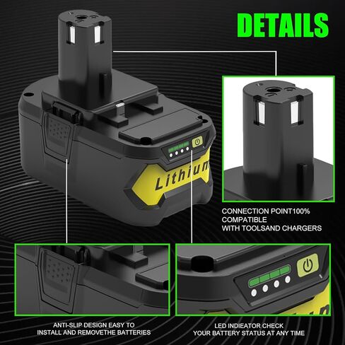 ANTRobut 2Packs 8.0Ah 18 Volt Replacement for Ryobi Battery 18V P108 P102 P103 P104 P105 P107 P109 P122 P190 in Kuwait