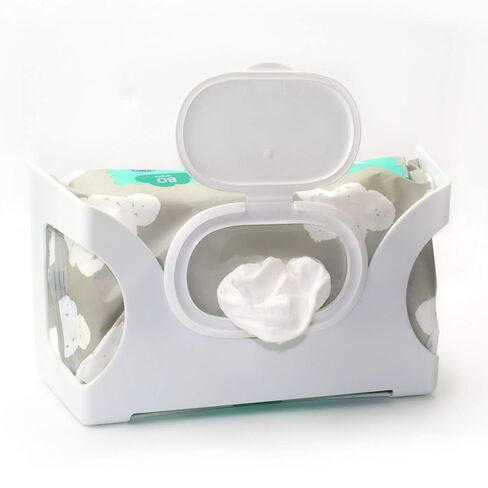Gadjit Baby Wet Wipe Holder – Wall-Mounted WetWipe Dispenser Keep Wipes Easy-to-Reach with One-Handed Dispensing at Diapering, Potty-Training, Snack-time – Holds Up to 84-Count Pk – (White) | Keeps Wipes Easy to Reach, Seal Shut & Out of the Way, Holds Up in Kuwait