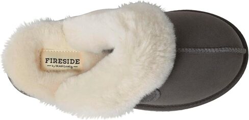 Dearfoams Women's Fireside Sydney Shearling Fur Indoor/Outdoor Scuff Slipper with Wide Widths, Grey Multi, 9 in Kuwait
