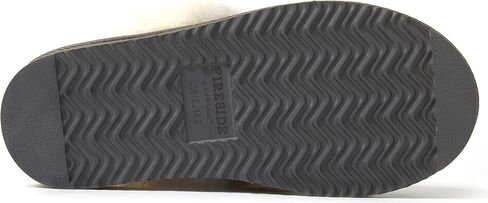 Dearfoams Women's Fireside Sydney Shearling Fur Indoor/Outdoor Scuff Slipper with Wide Widths, Grey Multi, 9 in Kuwait