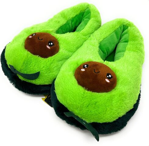 ooohyeah Women’s Fuzzy Fruit Hug Slippers, Cute Funny Cozy Non-Slip House Foam Slippers for Women, Avocuddle, 9-10 in Kuwait