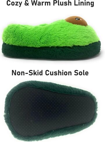 ooohyeah Women’s Fuzzy Fruit Hug Slippers, Cute Funny Cozy Non-Slip House Foam Slippers for Women, Avocuddle, 9-10 in Kuwait